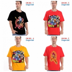 4 Styles 7 Color Dragon Ball Z Cartoon Pattern Anime T Shirts