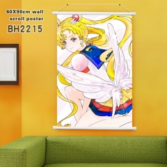 60*90CM Pretty Soldier Sailor Moon Cartoon Plastic Pole Wall Scrolls Waterproof Anime Wallscrolls