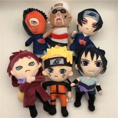 6PCS/SET 25CM Naruto Cartoon Anime Plush Toy Doll