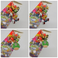 12 Styles Super Mario Bro Cartoon Alloy Anime Keychain/Necklace