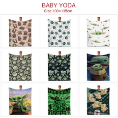 9 Styles 100*135CM Star War Baby Yoda Cartoon Color Printing Cosplay Anime Blanket