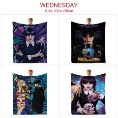 5 Styles 100*135CM Wednesday Addams Family Cartoon Color Printing Cosplay Anime Blanket