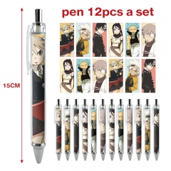 12PCS/SET Soul Eater Cartoon Pattern Anime Ballpoint Pen