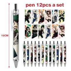 12PCS/SET 2 Styles Boku no Hero Academia/My Hero Academia Cartoon Pattern Anime Ballpoint Pen