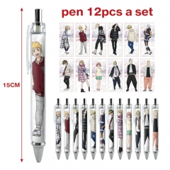 12PCS/SET 2 Styles Tokyo Revengers Cartoon Pattern Anime Ballpoint Pen