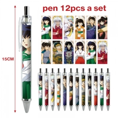 12PCS/SET Inuyasha Cartoon Pattern Anime Ballpoint Pen