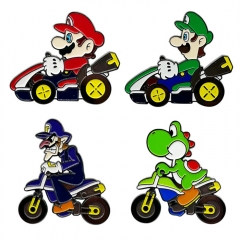 4 Styles Super Mario Bro Badge Pattern Alloy Pin Anime Brooch