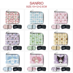 38 Styles Sanrio My Melody Kuromi Cinnamorol Color Printing Coin Purse Anime Zipper Short Wallet