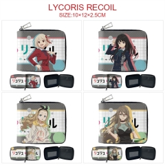 6 Styles Lycoris Recoil Color Printing Coin Purse Anime Zipper Short Wallet