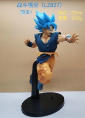 23CM Dragon Ball Z Goku Blue Hair Cartoon Character Toy Anime PVC Figure