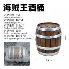 2 Styles 10cm One Piece Anime Wine Barrel Wooden Barrel Anime Figure Crafts