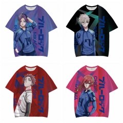 5 Styles Blue Lock Cartoon Pattern Anime T Shirts