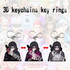4 Styles Naruto Cartoon Pattern 3D Motion Anime Keychain