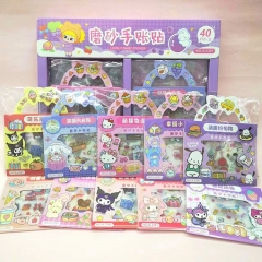 40PCS/SET Sanrio Kuromi Cinnamoroll Cartoon Pattern Mix Anime Stickers