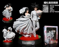 33CM Dragon Ball Z Goku Chichi Wedding Scene PVC Anime Figure Toy