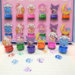 18PCS/SET Sanrio Kuromi My Melody Cartoon Pattern Anime Seal Stamp