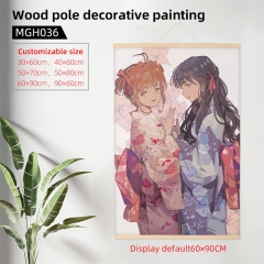 2 Size 2 Styles Card Captor Sakura Wood Pole Wall Scroll Wood Anime Wallscroll