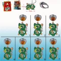 7 Styles 2 PCS/SET Dragon Ball Z Acrylic Cartoon Anime Ring+Necklace