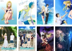8PCS/SET 42*29CM Summer Time Rendering Cartoon Anime Paper Poster