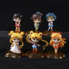 7.5CM 6PCS/SET Pretty Soldier Sailor Moon Anime PVC Figure Toy (Opp Bag)