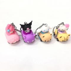 4 Styles Cinnamoroll Melody Kuromi Kitty Anime PVC Figure Keychain