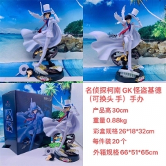 30CM GK Detective Conan Kaitou Kiddo Anime PVC Figure Collection Model Toy