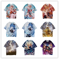 6 Styles Genshin Impact Cartoon Anime T Shirt