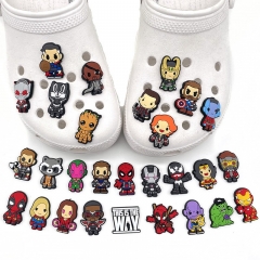 28PCS/SET Marvel Spider Man Iron Man DIY Slippers Decoration PVC Cartoon Shoe Charms Buckle Accessories