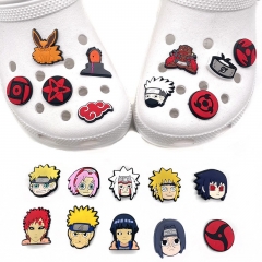 20PCS/SET Naruto DIY Slippers Decoration PVC Cartoon Shoe Charms Buckle Accessories