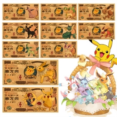 10 Styles Pokemon Anime Crafts Souvenir Coin Banknotes