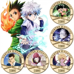 5 Styles Hunter x Hunter Anime Souvenir Coin Souvenir Badge Cartoon Stainless Steel Decoration Badge