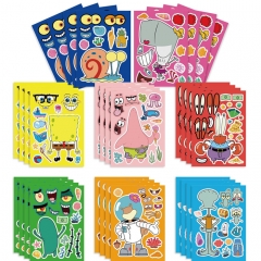 16PCS/SET SpongeBob SquarePants Cartoon DIY Decorative Anime Sticker