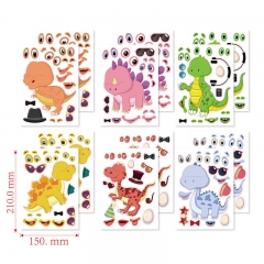12PCS/SET Animal Dinosaur Cartoon DIY Decorative Anime Sticker