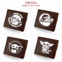 5 Styles Star Wars Grogu Cartoon Anime Leather Folding Wallet