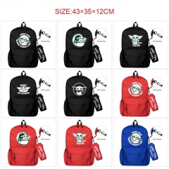 11 Styles Star War Cartoon Anime Canvas Backpack Bag+Pencil Bag Set