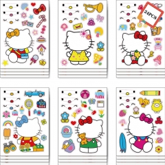 12PCS/SET Hello Kitty Cartoon DIY Decorative Anime Sticker