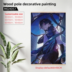 2 Size 7 Styles Genshin Impact Wood Pole Scroll Anime Wallscroll