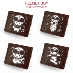 4 Styles Helmet Boy Cartoon Anime Leather Folding Wallet