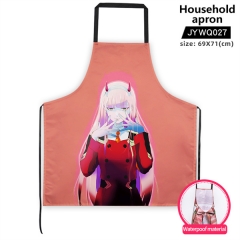 3 Styles DARLING in the FRANXX Cartoon Pattern For Kitchen Waterproof Material Anime Household Apron
