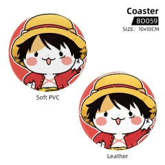 One Piece Cartoon PVC Character Collection Anime Coaster
