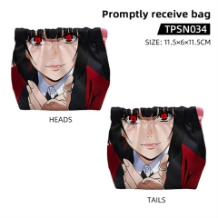 Kakegurui Compulsive Gambler Anime Storage Bag Mini Squeeze Pouch Stainless Steel Shrapnel Switch Promptly Receive Bag