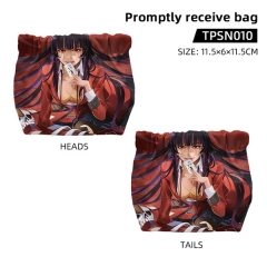 Kakegurui Compulsive Gambler Anime Storage Bag Mini Squeeze Pouch Stainless Steel Shrapnel Switch Promptly Receive Bag