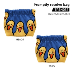 Duck Anime Storage Bag Mini Squeeze Pouch Stainless Steel Shrapnel Switch Promptly Receive Bag