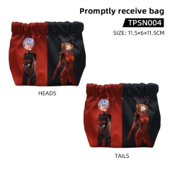 2 Styles EVA/Neon Genesis Evangelion Anime Storage Bag Mini Squeeze Pouch Stainless Steel Shrapnel Switch Promptly Receive Bag