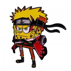 Naruto Cos SpongeBob SquarePants Cartoon Decorative Alloy Pin Anime Brooch