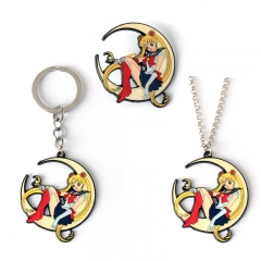 Pretty Soldier Sailor Moon Cartoon Alloy Anime Brooch/Keychain/Necklace