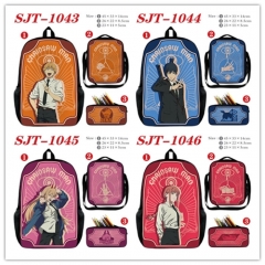 5 Styles 3PCS/SET Chainsaw Man Cartoon Canvas Anime Lunch Bag+Pencil Box+Backpack Bag Set