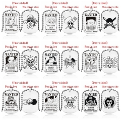9 Styles One Piece Two-sided Cartoon Stainless Steel Anime Necklace