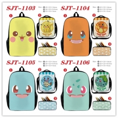 5 Styles 3PCS/SET Pokemon Cartoon Canvas Anime Lunch Bag+Pencil Box+Backpack Bag Set