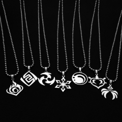 7 Styles Genshin Impact Cosplay Game Pendant Alloy Anime Necklace